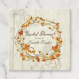 Etiquetas Para Lembrancinhas Foliage Wreath Red BitterSwedoce Fall Chá de panel