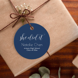 Etiquetas Para Lembrancinhas Formando de Tipografia Elegante Azul Moderno