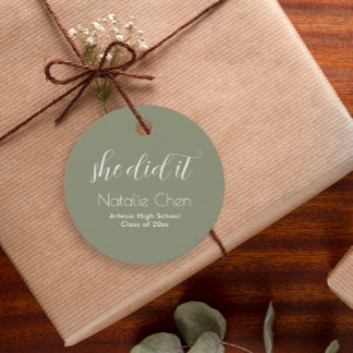 Etiquetas Para Lembrancinhas Formando de Tipografia Elegante Verde Moderno