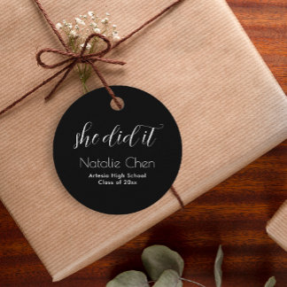 Etiquetas Para Lembrancinhas Formando de Tipografia Negra Moderna