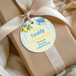 Etiquetas Para Lembrancinhas Formatura Limão com Listra Azul Recém-Formada