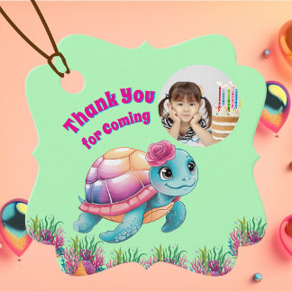 Etiquetas Para Lembrancinhas Foto de Aniversário de Tartaruga Marinha Branca