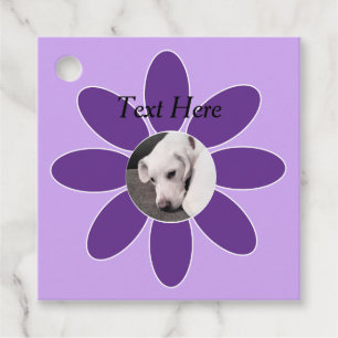 Etiquetas Para Lembrancinhas Foto de Cão Cachorro Cachorro na Moldura da Flor 