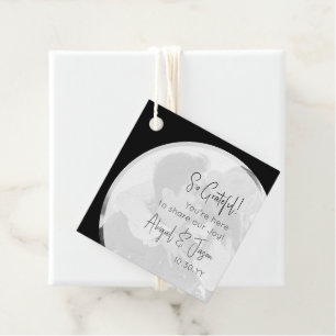 Etiquetas Para Lembrancinhas Foto de Casamento Casual Preto e Branco