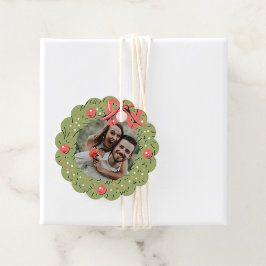 Etiquetas Para Lembrancinhas Foto de Natal Wreath Christmas Wish Family