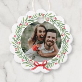 Etiquetas Para Lembrancinhas Foto de Natal Wreath Christmas Wish Family