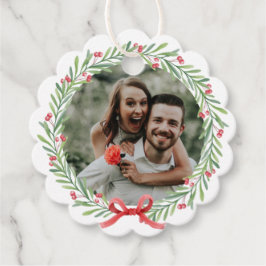 Etiquetas Para Lembrancinhas Foto de Natal Wreath Christmas Wish Family