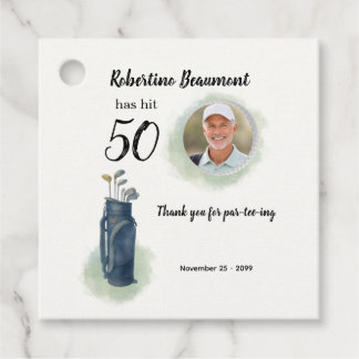 Etiquetas Para Lembrancinhas Foto de tema de golfe elegante para homens 50º ani