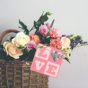 Etiquetas Para Lembrancinhas Foto do Coração de Amor Rosa Romântico do dia de o