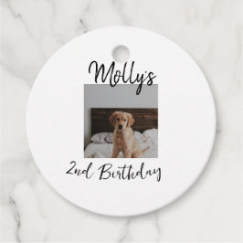 Etiquetas Para Lembrancinhas Foto moderna de aniversário de um gato de cão