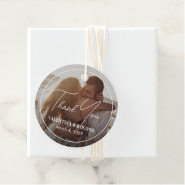 Etiquetas Para Lembrancinhas Foto Preto e Branco Chic Casamento Moderno