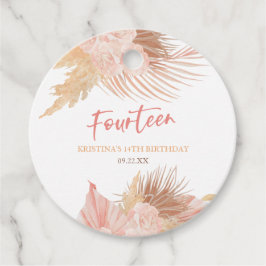 Etiquetas Para Lembrancinhas Fourteen Boho Pink Floral 14th Birthday Party