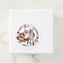 Etiquetas Para Lembrancinhas Fox Casal Winter Wreath Natal