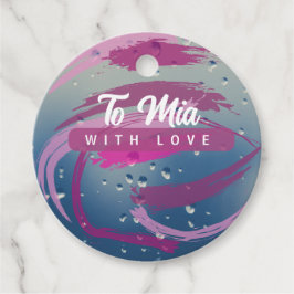 Etiquetas Para Lembrancinhas Fuchsia Romântica e Pincelada Rosa Suave