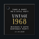 Etiquetas Para Lembrancinhas Funny Vintage 60th Festa de aniversário Black<br><div class="desc">Festa negra engraçada favorece etiquetas para sua comemoração de 60 anos. Personalize "Tome uma Foto,  Ele ainda está quente" e "Vintage",  se desejar,  e adicione seu ano de nascimento,  nome e data de festa de aniversário.</div>