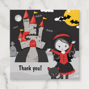 Etiquetas Para Lembrancinhas Garota de Vampiro Bonita Crianças de Halloween Sp
