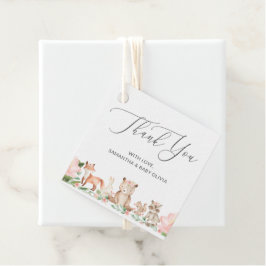 Etiquetas Para Lembrancinhas Garota dos Animais da Floresta Bonita Obrigado Chá