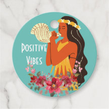 Garota Havaiana soprando Conch Shell Personalizado