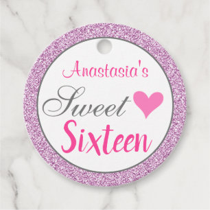 Etiquetas Para Lembrancinhas Garota Rosa Lilac Roxo Brilhante Doce Dezesseis