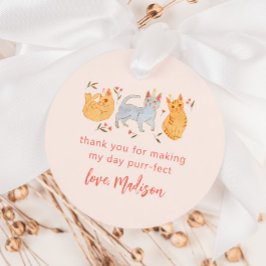 Etiquetas Para Lembrancinhas Gatinho Rosa Festa de aniversário Purr-Efeito