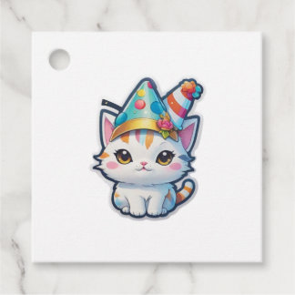 Etiquetas Para Lembrancinhas Gato bonito tem festa de Ano Novo