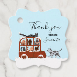 Etiquetas Para Lembrancinhas Gatos Fofos no carro Presente de Aniversário de In