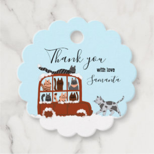 Etiquetas Para Lembrancinhas Gatos Fofos no carro Presente de Aniversário de In