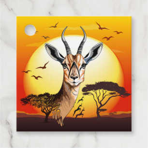 Etiquetas Para Lembrancinhas Gazelle African Antelope Wild Animal