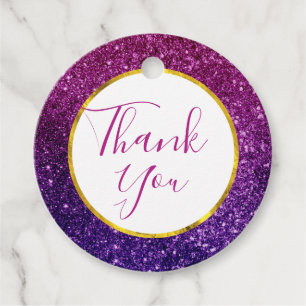 Etiquetas Para Lembrancinhas Gemstones De Glitter Brilhante Rosa E Roxo Obrigad