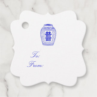 Etiquetas Para Lembrancinhas Ginger Jar White e Blue Gift Tag Simple!