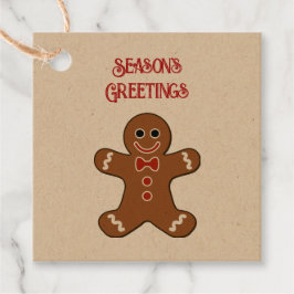 Etiquetas Para Lembrancinhas Gingerbird Man Season's Saudações Gift Tags