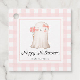 Etiquetas Para Lembrancinhas Gingham Rosa Feliz Dia das Bruxas Bonitas Marcas d