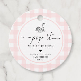 Etiquetas Para Lembrancinhas Gingham Swan Pop De Rosa Quando Pop