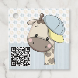 Etiquetas Para Lembrancinhas Girafa de Bebê Cartoon Personalizada