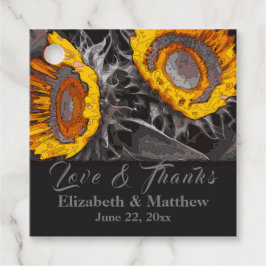 Etiquetas Para Lembrancinhas Girassóis Amarelos vibrantes Abstrato de carvão