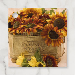 Etiquetas Para Lembrancinhas Girassóis De Laranja No Soquete De Tin