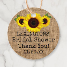 Etiquetas Para Lembrancinhas Girassóis em aniagem chá de noiva de outono agrade