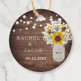 Etiquetas Para Lembrancinhas Girassóis Monograma Jar Luzes Russo Casamento