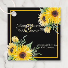 Etiquetas Para Lembrancinhas Girassol de aquarela no casamento negro