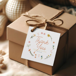 Etiquetas Para Lembrancinhas Girls Pink Boho Wildflower Chá de fraldas