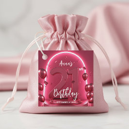Etiquetas Para Lembrancinhas Glam Chic Vibrant Neon Pink 21st Birthday Party