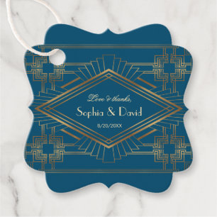Etiquetas Para Lembrancinhas Glam Dourado Excelente Gatsby Ocean Blue Weding