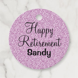 Etiquetas Para Lembrancinhas Glam Happy Retirement Purple Glitkle Sparkle