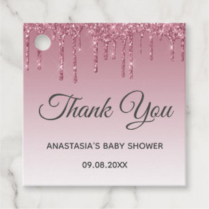 Etiquetas Para Lembrancinhas Glam Purple Rosa Dourada Obrigado Chá de fraldas