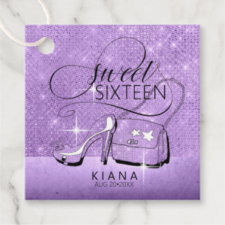 Etiquetas Para Lembrancinhas Glitter and Shine Sweet 16 V2 Violet ID675