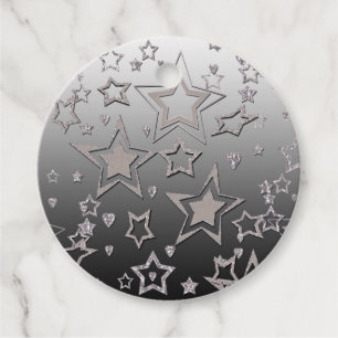 Etiquetas Para Lembrancinhas Glitter de gradiente natalício brilhando estrelas