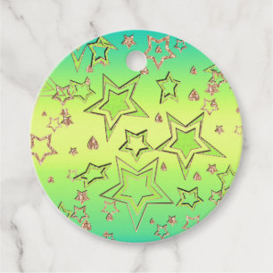 Etiquetas Para Lembrancinhas Glitter de gradiente natalício brilhando estrelas