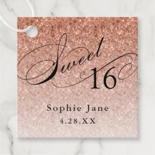 Etiquetas Para Lembrancinhas Glitter Glitter Dourado rosa 16 Personalizado