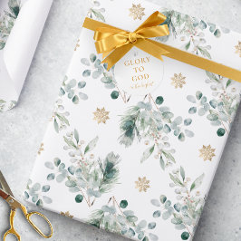 Etiquetas Para Lembrancinhas Glória de Natal Religiosa Dourada moderna para Deu
