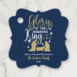 Etiquetas Para Lembrancinhas Glória para o recém-nascido rei Glitter